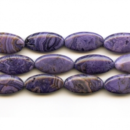 Purple Crazy Lace Agate 15x30mm Oval Beads - 8 Inch Strand