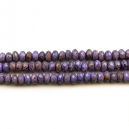 Purple Crazy Lace Agate 8mm Rondelle Faceted Beads - 8 Inch Strand