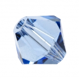 4mm Light Sapphire 5328 Bi-Cone Swarovski Crystal Bead - Pack of 10