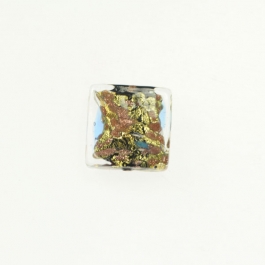 Abstract Square Crystal/Yellow Gold, Size 16mm