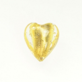 Large Foil Heart Crystal/Yellow Gold, Size 21mm