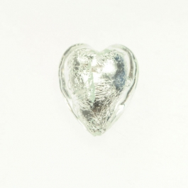 Large Foil Heart Crystal/Silver Foil, Size 21mm