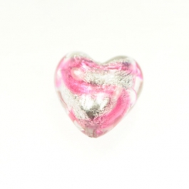Large Heart w/ Swirl Crystal/Rubino Swirl, Silver, Size 21mm