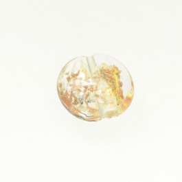 Luna Disc Crystal/Aventurina/Yellow Gold/Silver Foil, Size 18mm