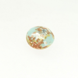 Luna Disc Turquoise/Aventurina/Yellow Gold/Silver Foil, Size 18mm