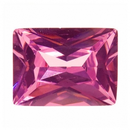 18x13mm Rectangle Pink Rose CZ - Pack of 1