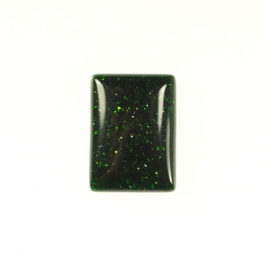 Green Goldstone 10x14mm Rectangle Cabochon - Pack of 2