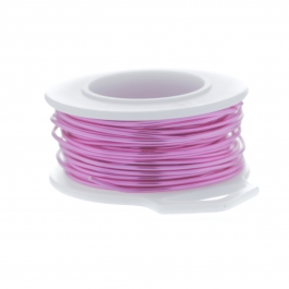 20 Gauge Round Silver Plated Hot Pink Copper Craft Wire - 25 ft
