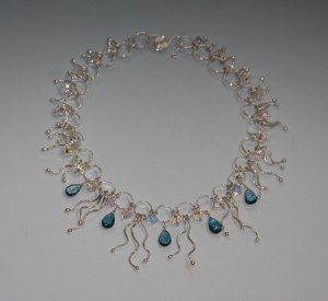 AAA London Blue Topaz Briolette Silver Necklace