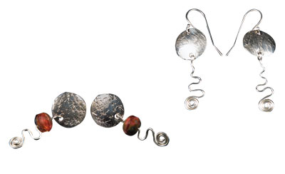Earring Essentials teaches Soldered Earring Posts, texturing, Dapping, and wire work