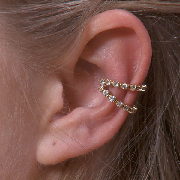 Double Band Sparkly Ear Cuff
