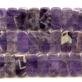 Dog Teeth Amethyst 10x20mm Double Drilled Beads - 8 Inch Strand