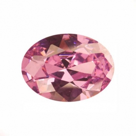 18x13mm Oval Pink Rose CZ - Pack of 1