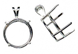 8mm Round Sterling Silver Wire Pendant Setting - Pack of 1