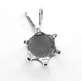 6mm Round Sterling Silver Snapset Pendant for Faceted Gemstones - Pack of 1